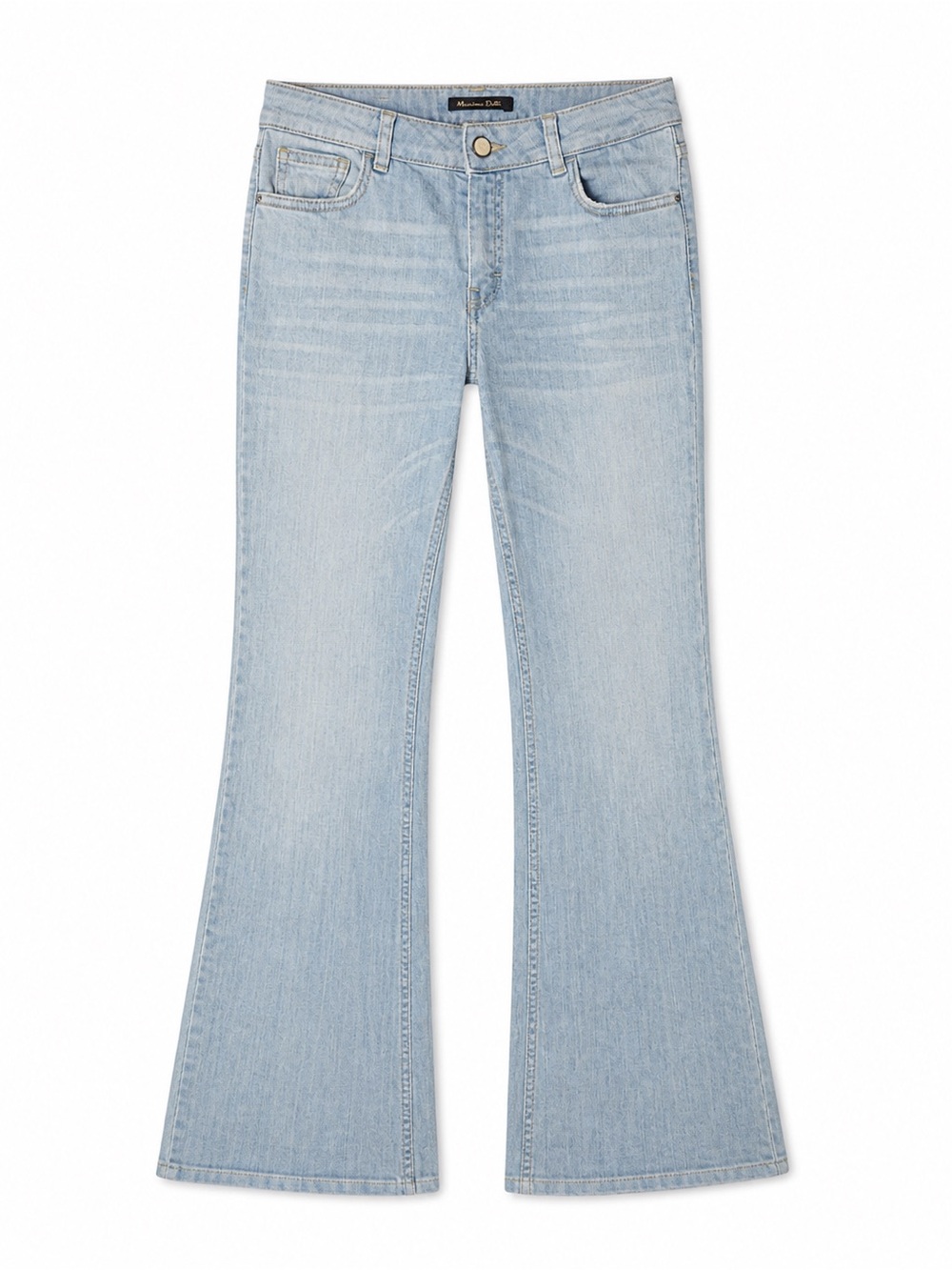 Massimo Dutti Light Wash Flare Jeans High Rise European Luxury Denim Size 4